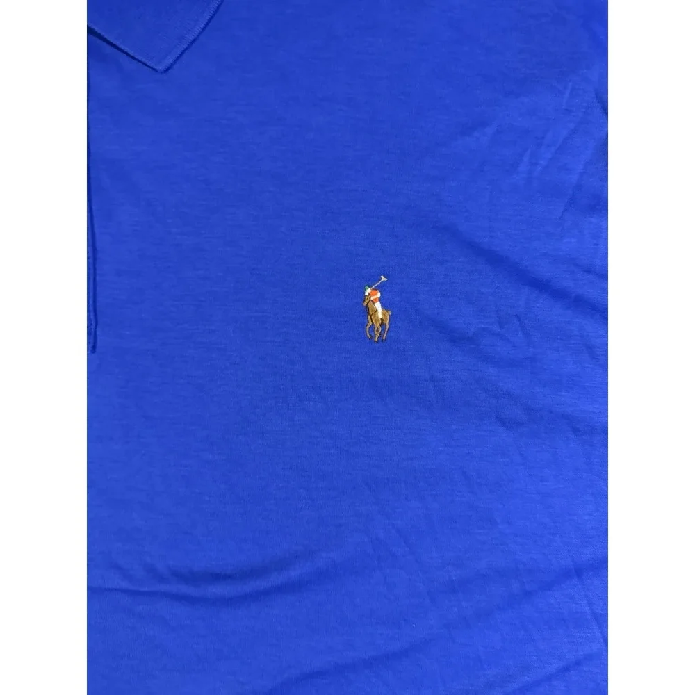Polo Ralph Lauren Polo Shirt Men 5XB Royal Long Sleeve Pima Soft Touch‎ Classic
